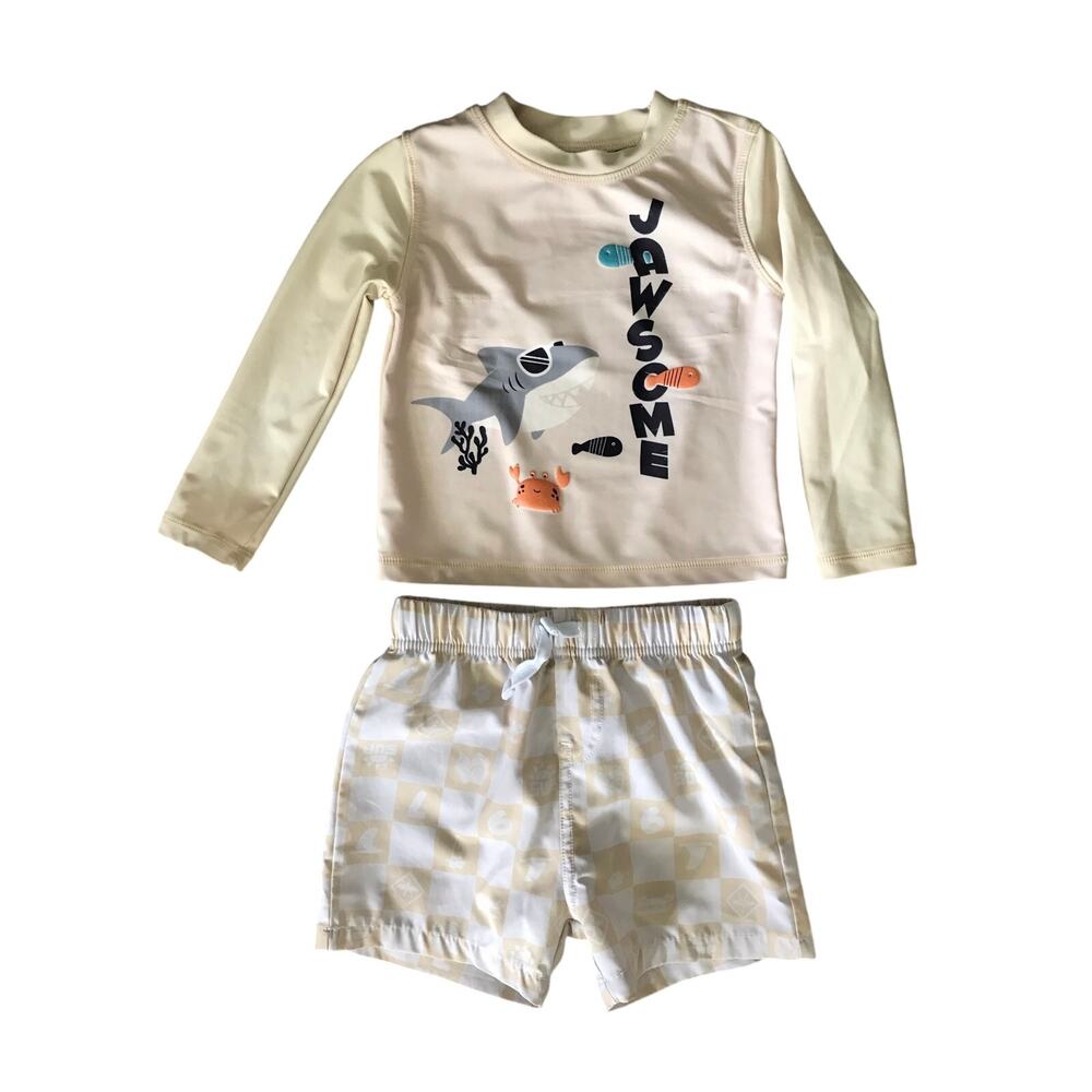 Banana Boat 2pc Jawsome Checker Swimsuit Size 12mo